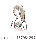 ナチュラルな日本人女性の美容イラスト(水彩風・広告素材) ナチュラルな日本人女性の美容イラスト(水彩風・広告素材) 137984295