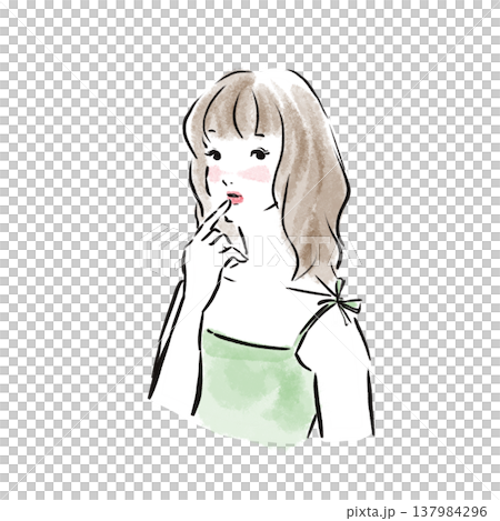 自然美的日本女性插畫(水彩風格,廣告素材) 自然美的日本女性插畫(水彩風格,廣告素材) 137984296