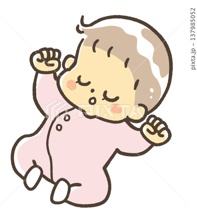ぐっすりすやすや眠っている赤ちゃん 137985052