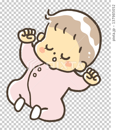 ぐっすりすやすや眠っている赤ちゃん 137985052