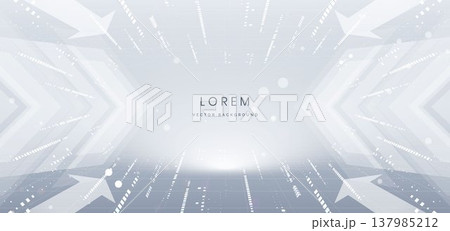 Abstract white futuristic technology background with digital arrows perspective. 137985212