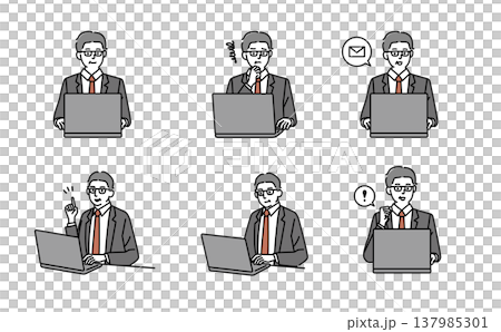 Middle-aged businessmen who use computers Middle-aged businessmen who use computers 137985301