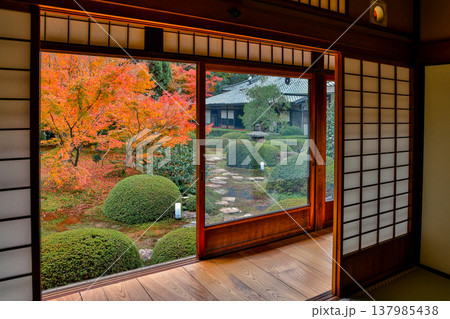 Maple Zen Room Windows at Unryu in Kyoto Nov 28 2025 Maple Zen Room Windows at Unryu in Kyoto Nov 28 2025 137985438