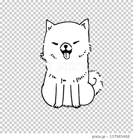 可愛的手繪風格柴犬插畫 可愛的手繪風格柴犬插畫 137985488