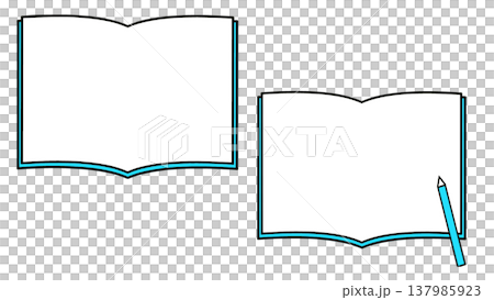 Simple book and notebook frame set Simple book and notebook frame set 137985923