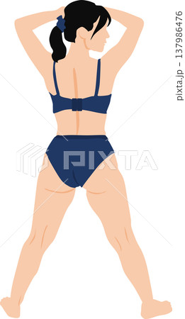 ダイエットに成功した女性のイラスト 137986476