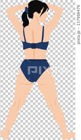 ダイエットに成功した女性のイラスト 137986476