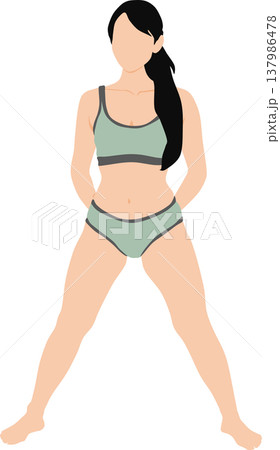 ダイエットに成功した女性のイラスト 137986478