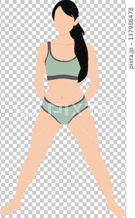 ダイエットに成功した女性のイラスト 137986478