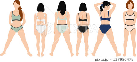 ダイエットに成功した女性のイラスト 137986479