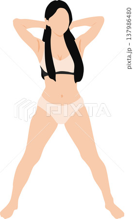 ダイエットに成功した女性のイラスト 137986480