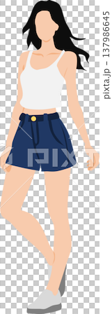 夏服を着た女性のイラスト 夏服を着た女性のイラスト 137986645