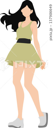 夏服を着た女性のイラスト 夏服を着た女性のイラスト 137986649