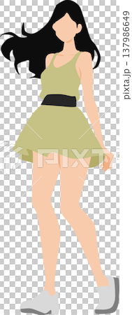 夏服を着た女性のイラスト 夏服を着た女性のイラスト 137986649