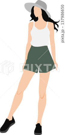 夏服を着た女性のイラスト 夏服を着た女性のイラスト 137986650