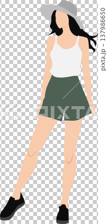 夏服を着た女性のイラスト 夏服を着た女性のイラスト 137986650