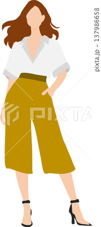 夏服を着た女性のイラスト 夏服を着た女性のイラスト 137986658
