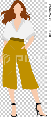 夏服を着た女性のイラスト 夏服を着た女性のイラスト 137986658