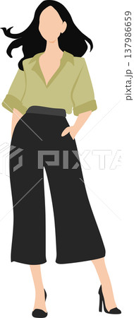 夏服を着た女性のイラスト 夏服を着た女性のイラスト 137986659