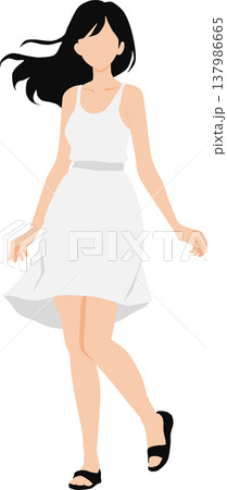 夏服を着た女性のイラスト 137986665