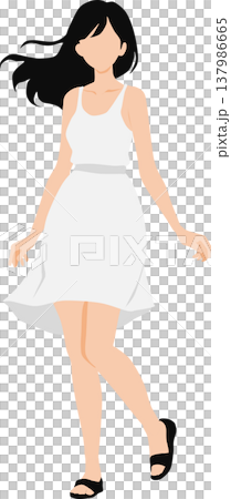 夏服を着た女性のイラスト 137986665