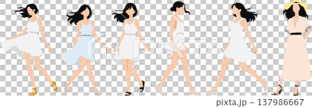 一個穿著夏天衣服的女人的插圖 一個穿著夏天衣服的女人的插圖 137986667