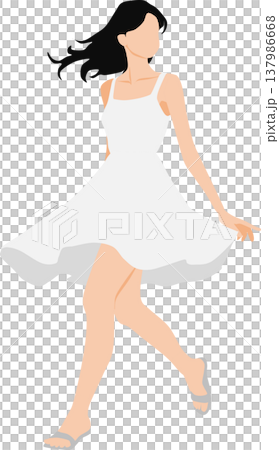 一個穿著夏天衣服的女人的插圖 一個穿著夏天衣服的女人的插圖 137986668