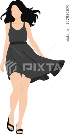夏服を着た女性のイラスト 夏服を着た女性のイラスト 137986670