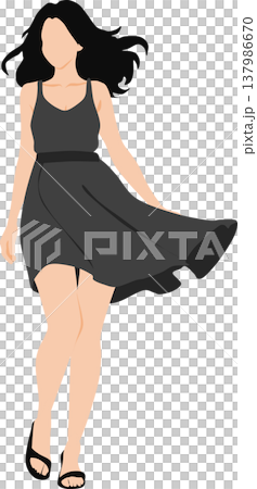 夏服を着た女性のイラスト 夏服を着た女性のイラスト 137986670