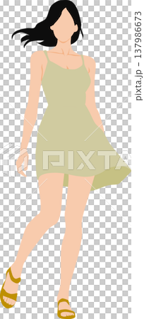 夏服を着た女性のイラスト 137986673