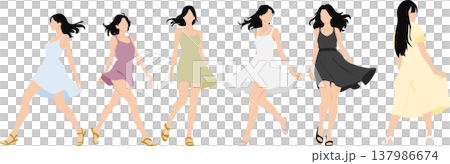 夏服を着た女性のイラスト 137986674