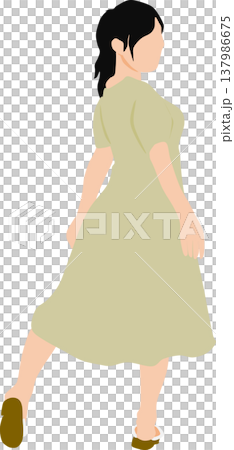 一個穿著夏天衣服的女人的插圖 137986675