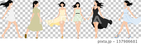 夏服を着た女性のイラスト 137986681
