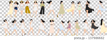 一個穿著夏天衣服的女人的插圖 137986682
