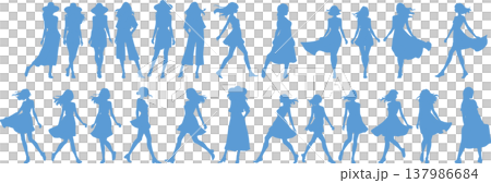 夏服を着た女性のイラスト 137986684