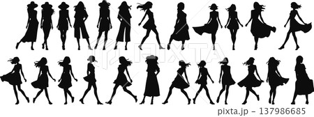 夏服を着た女性のイラスト 夏服を着た女性のイラスト 137986685