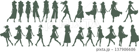 夏服を着た女性のイラスト 夏服を着た女性のイラスト 137986686