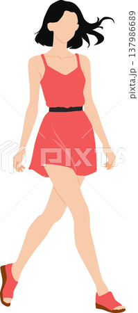 夏服を着た女性のイラスト 137986689