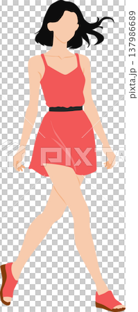 夏服を着た女性のイラスト 137986689