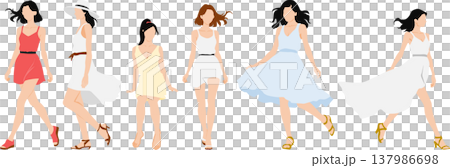 夏服を着た女性のイラスト 137986698