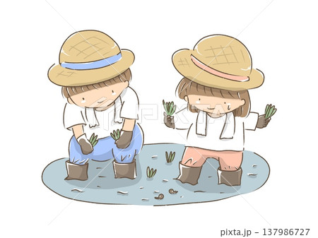 子供たちの田植え 子供たちの田植え 137986727