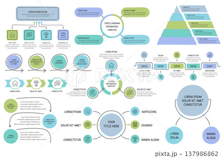 Hand Drawn Business Infographic Templates Set Hand Drawn Business Infographic Templates Set 137986862