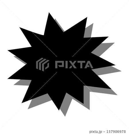 インパクト抜群の黒いギザギザ吹き出し 137986978