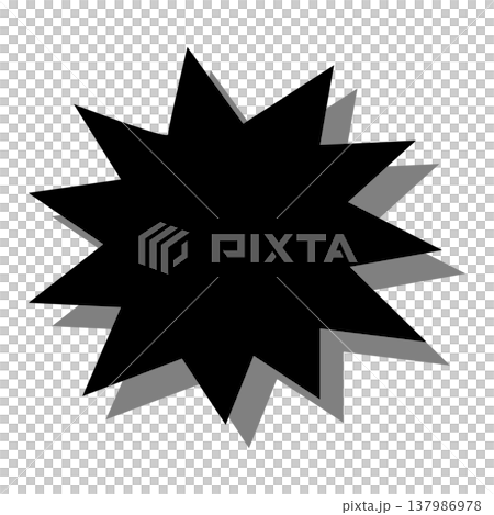 インパクト抜群の黒いギザギザ吹き出し 137986978