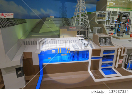 原子力発電所の取水槽のカットモデル 137987324