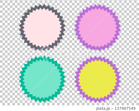 Sale Badge Speech Bubble Label Frame Bordered Pop Colorful Icon Set 137987549