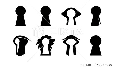 Black Solid Energy Ring Silhouettes Set of Six on White Background Black Solid Energy Ring Silhouettes Set of Six on White Background 137988059