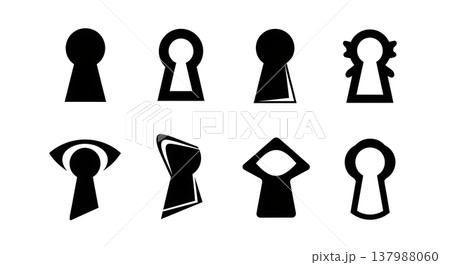 Black Solid Energy Ring Silhouettes Set of Six on White Background Black Solid Energy Ring Silhouettes Set of Six on White Background 137988060