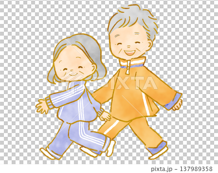 老年人積極步行－保持健康 137989358