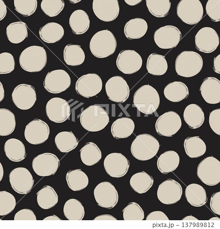 Polka Dot Pattern Design Beige And Black Textile Print For Fashion And Homeware Modern Brushstroke Style Neutral Palette Apparel And Decorative Polka Dot Pattern Design Beige And Black Textile Print For Fashion And Homeware Modern Brushstroke Style Neutral Palette Apparel And Decorative 137989812